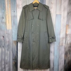 Vintage Christian Dior Monsieur Green Trench Coat with Belt size 40R